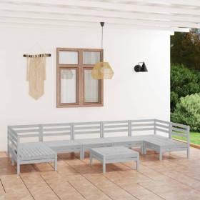 Juego de muebles de jardín 8 piezas madera maciza pino blanco en Conjuntos de jardín | Comprar online en Foru.es