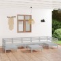 Juego de muebles de jardín 8 piezas madera maciza pino blanco en Conjuntos de jardín | Comprar online en Foru.es