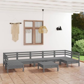 Juego de muebles de jardín 8 piezas madera maciza de pino en Conjuntos de jardín | Comprar online en Foru.es