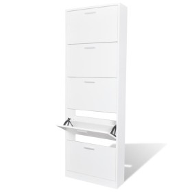 Mueble zapatero blanco con 5 compartimentos en Zapateros y organizadores de calzado | Comprar online en Foru.es