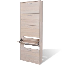 Mueble zapatero color roble con 5 compartimentos en Zapateros y organizadores de calzado | Comprar online en Foru.es
