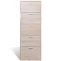 Mueble zapatero color roble con 5 compartimentos en Zapateros y organizadores de calzado | Comprar online en Foru.es