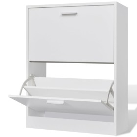 Mueble zapatero blanco con 2 compartimentos en Zapateros y organizadores de calzado | Comprar online en Foru.es