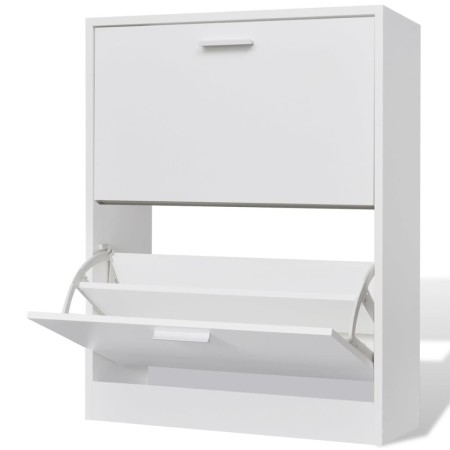 Mueble zapatero blanco con 2 compartimentos en Zapateros y organizadores de calzado | Comprar online en Foru.es