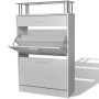Mueble zapatero con cajón y estante superior de vidrio blanco en Zapateros y organizadores de calzado | Comprar online en Foru.e