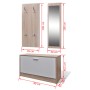 Muebles de entradita con zapatero madera 3 color roble y blanco en Zapateros y organizadores de calzado | Comprar online en Foru