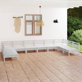 Juego de muebles de jardín 10 piezas madera maciza pino blanco en Conjuntos de jardín | Comprar online en Foru.es