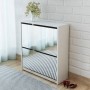 Mueble zapatero 2 niveles y espejo blanco 63x17x67 cm en Zapateros y organizadores de calzado | Comprar online en Foru.es