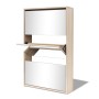 Mueble zapatero 3 compartimentos espejo roble 63x17x102,5 cm en Zapateros y organizadores de calzado | Comprar online en Foru.es