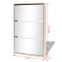 Mueble zapatero 3 compartimentos espejo roble 63x17x102,5 cm en Zapateros y organizadores de calzado | Comprar online en Foru.es