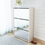 Mueble zapatero 3 niveles y espejo blanco 63x17x102,5 cm en Zapateros y organizadores de calzado | Comprar online en Foru.es