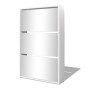 Mueble zapatero 3 niveles y espejo blanco 63x17x102,5 cm en Zapateros y organizadores de calzado | Comprar online en Foru.es