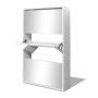 Mueble zapatero 3 niveles y espejo blanco 63x17x102,5 cm en Zapateros y organizadores de calzado | Comprar online en Foru.es