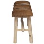 Banco de madera de teca con piel de cabra en Bancos para recibidores y almacenamiento | Comprar online en Foru.es