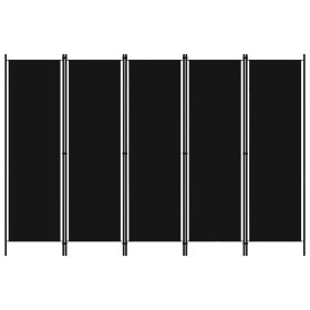 Biombo divisor de 5 paneles negro 250x180 cm de vidaXL, Divisores de ambientes - Ref: Foro24-320726, Precio: 42,01 €, Descuen...