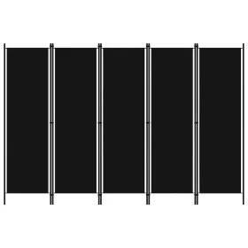 Biombo divisor de 5 paneles negro 250x180 cm de vidaXL, Divisores de ambientes - Ref: Foro24-320726, Precio: 56,47 €, Descuen...