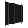 Biombo divisor de 5 paneles negro 250x180 cm de vidaXL, Divisores de ambientes - Ref: Foro24-320726, Precio: 56,47 €, Descuen...