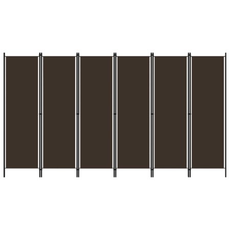 Biombo divisor de 6 paneles marrón 300x180 cm de vidaXL, Divisores de ambientes - Ref: Foro24-320728, Precio: 46,67 €, Descue...