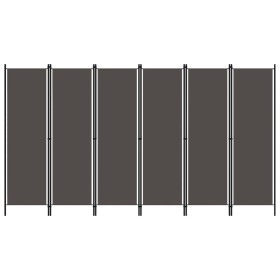 Biombo divisor de 6 paneles gris antracita 300x180 cm de vidaXL, Divisores de ambientes - Ref: Foro24-320729, Precio: 47,58 €...