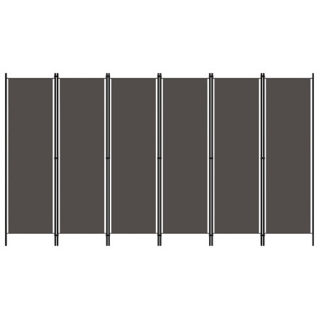 Biombo divisor de 6 paneles gris antracita 300x180 cm de vidaXL, Divisores de ambientes - Ref: Foro24-320729, Precio: 47,58 €...