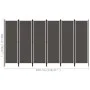 Biombo divisor de 6 paneles gris antracita 300x180 cm de vidaXL, Divisores de ambientes - Ref: Foro24-320729, Precio: 60,80 €...