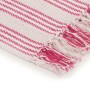 Manta a rayas de algodón rosa y blanco 160x210 cm en Ropa de cama | Comprar online en Foru.es