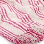 Manta a rayas de algodón rosa y blanco 160x210 cm en Ropa de cama | Comprar online en Foru.es