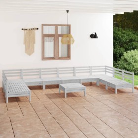 Juego de muebles de jardín 11 piezas madera maciza pino blanco en Conjuntos de jardín | Comprar online en Foru.es