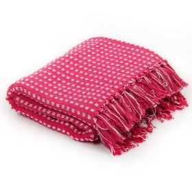 Manta a cuadros de algodón rosa 125x150 cm en Ropa de cama | Comprar online en Foru.es