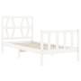 Estructura de cama con cabecero madera maciza blanco de vidaXL, Camas y somieres - Ref: Foro24-3192457, Precio: 101,77 €, Des...