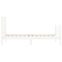 Estructura de cama con cabecero madera maciza blanco de vidaXL, Camas y somieres - Ref: Foro24-3192457, Precio: 101,77 €, Des...