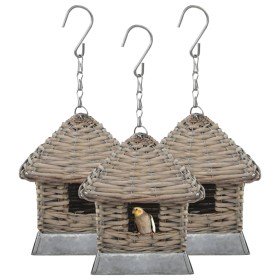 Casas para pájaros 3 unidades mimbre en Decoración del hogar | Comprar online en Foru.es
