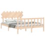 Estructura de cama con cabecero madera maciza 140x200 cm de vidaXL, Camas y somieres - Ref: Foro24-3193466, Precio: 126,18 €,...
