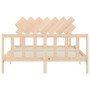 Estructura de cama con cabecero madera maciza 140x200 cm de vidaXL, Camas y somieres - Ref: Foro24-3193466, Precio: 126,18 €,...