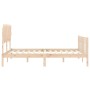 Estructura de cama con cabecero madera maciza 140x200 cm de vidaXL, Camas y somieres - Ref: Foro24-3193466, Precio: 126,18 €,...