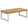 Mesa de centro madera maciza de mango y acero 100x50x35 cm en Mesas de centro | Comprar online en Foru.es