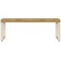 Mesa de centro madera maciza de mango y acero 100x50x35 cm en Mesas de centro | Comprar online en Foru.es