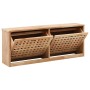 Banco zapatero de madera maciza de nogal 94x20x38 cm en Zapateros y organizadores de calzado | Comprar online en Foru.es