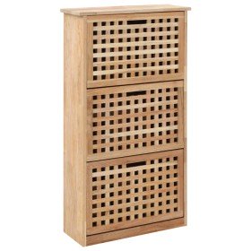 Mueble zapatero de madera maciza de nogal 55x20x104 cm en Zapateros y organizadores de calzado | Comprar online en Foru.es
