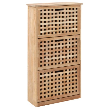 Mueble zapatero de madera maciza de nogal 55x20x104 cm en Zapateros y organizadores de calzado | Comprar online en Foru.es