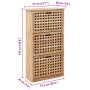 Mueble zapatero de madera maciza de nogal 55x20x104 cm en Zapateros y organizadores de calzado | Comprar online en Foru.es