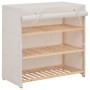 Mueble zapatero con funda de tela blanco 79x40x80 cm en Zapateros y organizadores de calzado | Comprar online en Foru.es