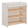 Mueble zapatero con funda de tela blanco 79x40x80 cm en Zapateros y organizadores de calzado | Comprar online en Foru.es