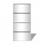 Mueble zapatero 4 compartimentos espejo blanco 63x17x134 cm en Zapateros y organizadores de calzado | Comprar online en Foru.es