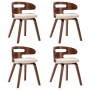 Sillas de comedor 4 uds madera curvada y cuero sintético crema en Sillas de comedor | Comprar online en Foru.es