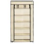 Mueble zapatero con funda de tela color crema 58x28x106 cm en Zapateros y organizadores de calzado | Comprar online en Foru.es