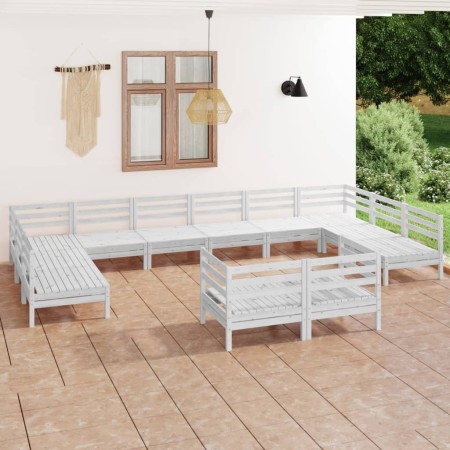Juego de muebles de jardín 12 piezas madera maciza pino blanco en Conjuntos de jardín | Comprar online en Foru.es