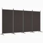 Biombo divisor de 4 paneles de tela marrón 346x180 cm de vidaXL, Divisores de ambientes - Ref: Foro24-350263, Precio: 47,75 €...