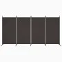 Biombo divisor de 4 paneles de tela marrón 346x180 cm de vidaXL, Divisores de ambientes - Ref: Foro24-350263, Precio: 47,75 €...