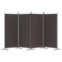 Biombo divisor de 4 paneles de tela marrón 346x180 cm de vidaXL, Divisores de ambientes - Ref: Foro24-350263, Precio: 47,75 €...